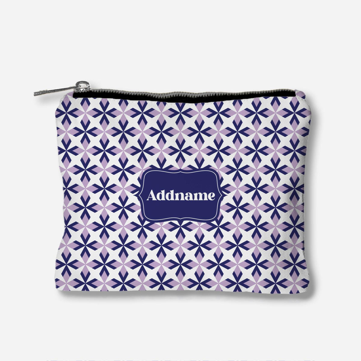 Ixora Series Full Print Zipper Pouch - Purple
