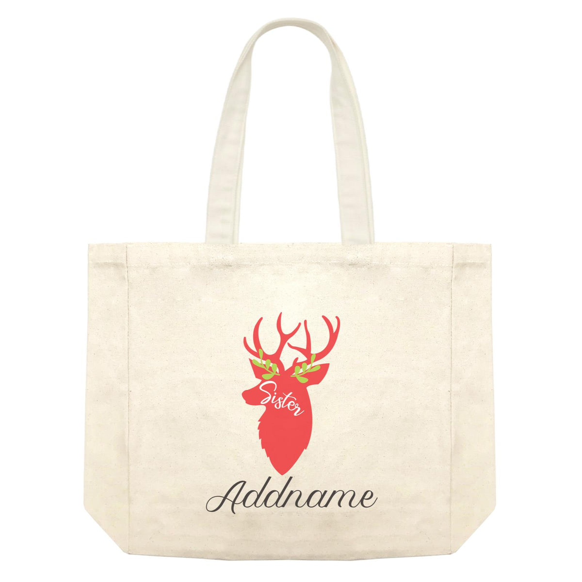 Christmas Series Sister Silhouette Reindeer Shopping Bag