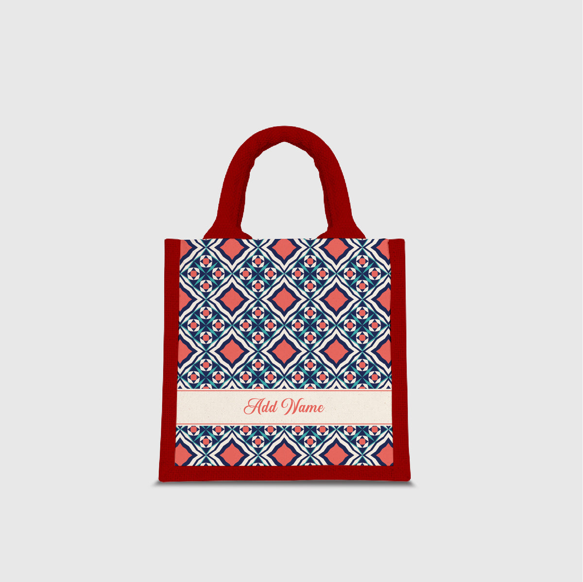 Moroccan Series Half Lining Lunch Bag - Chihab Red