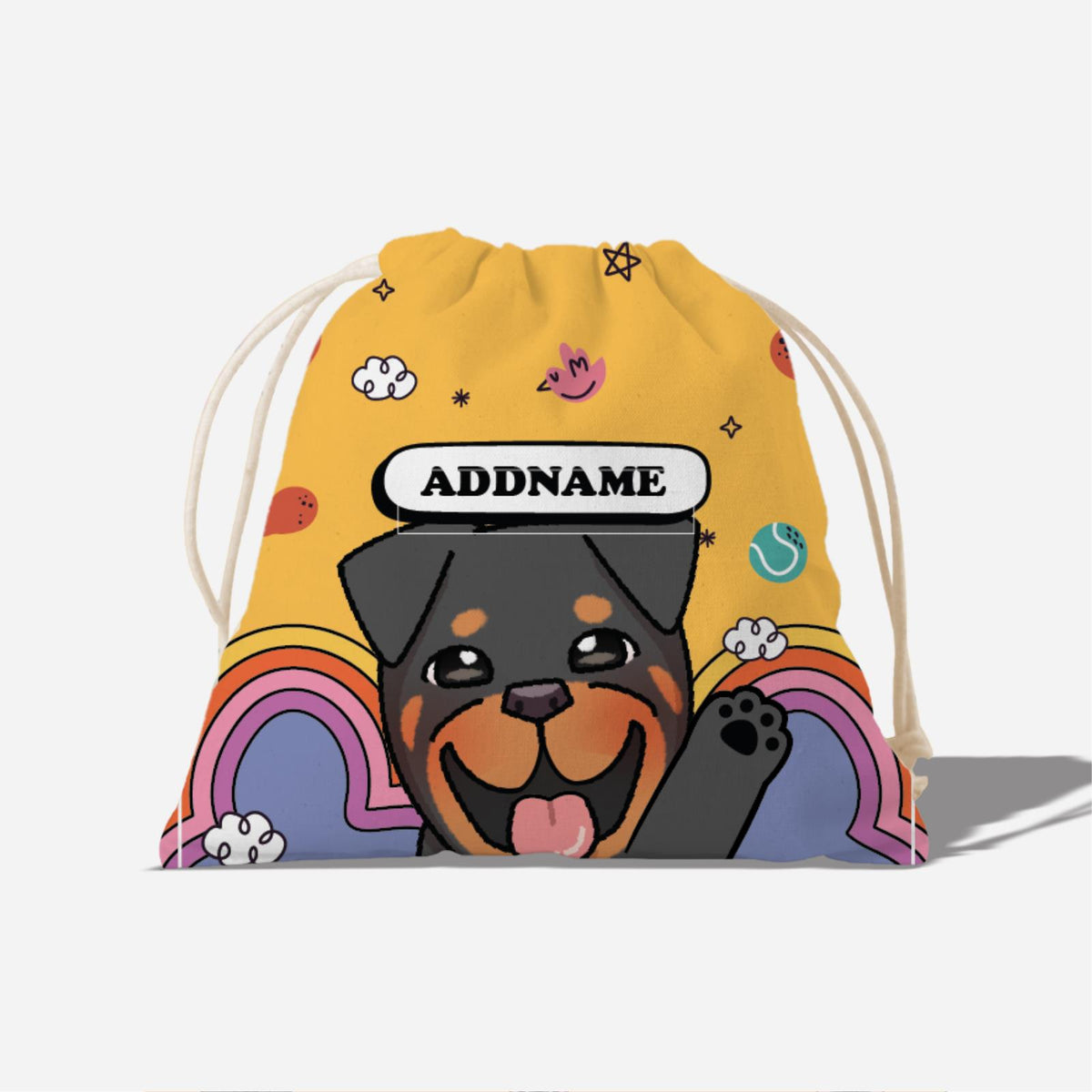 Paw Print Series Full Print Satchel - American Bulldog