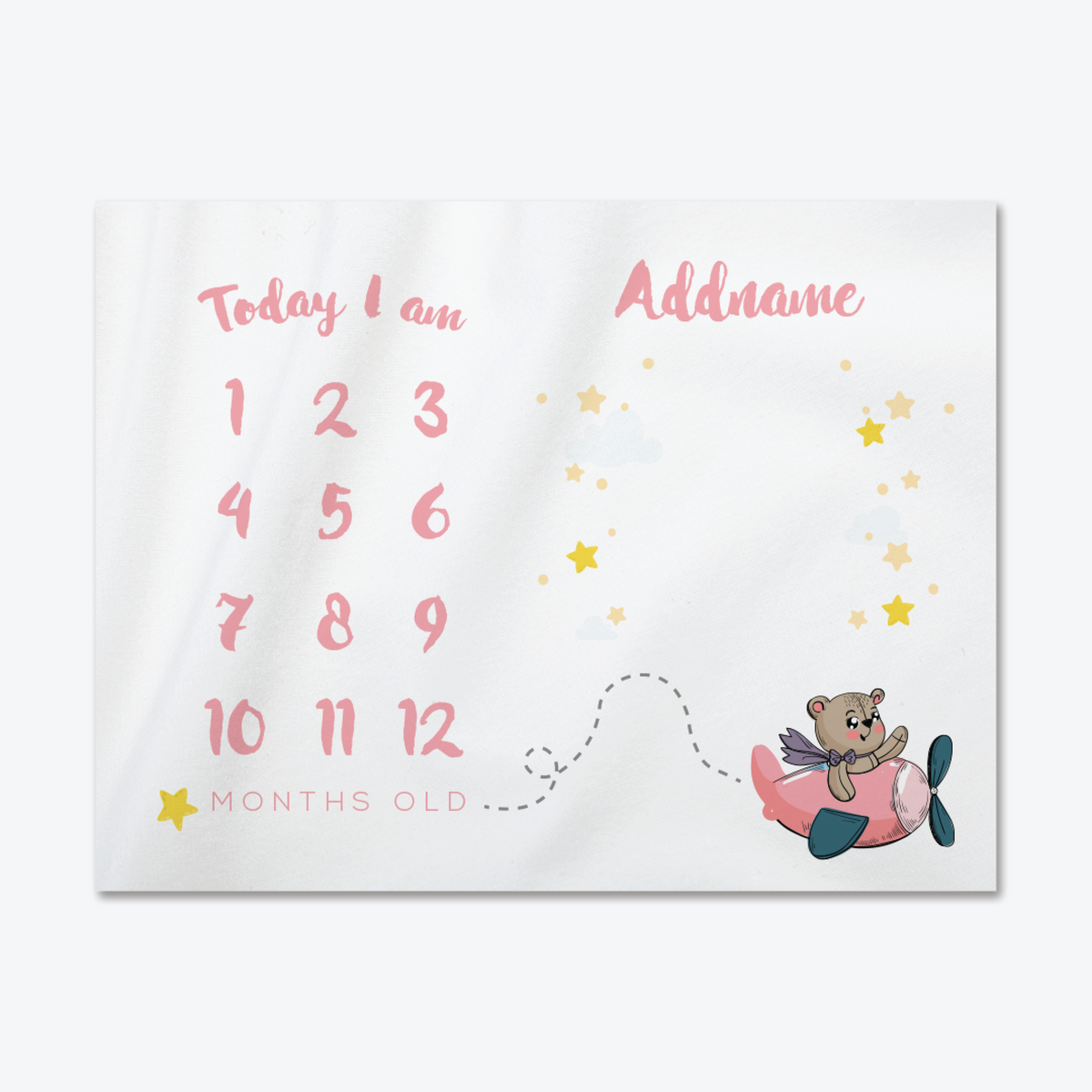 Cute Bear Pilot Girl Baby Mat