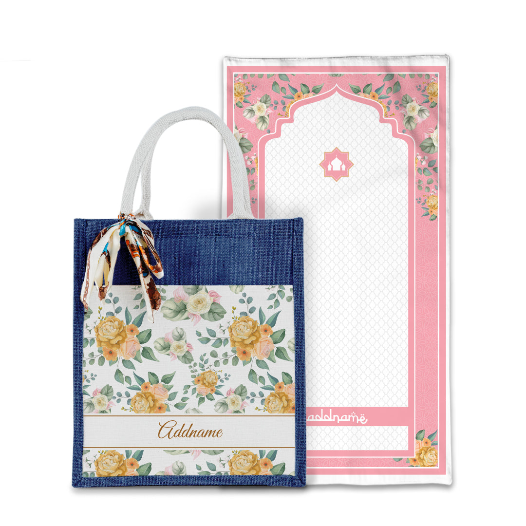 Laura Honey Sejadah with Matching Colourful Jute Bag