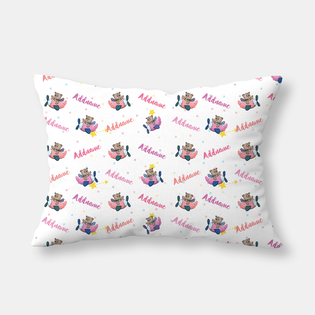 Cute Bear Pilot Girl Baby Pillow