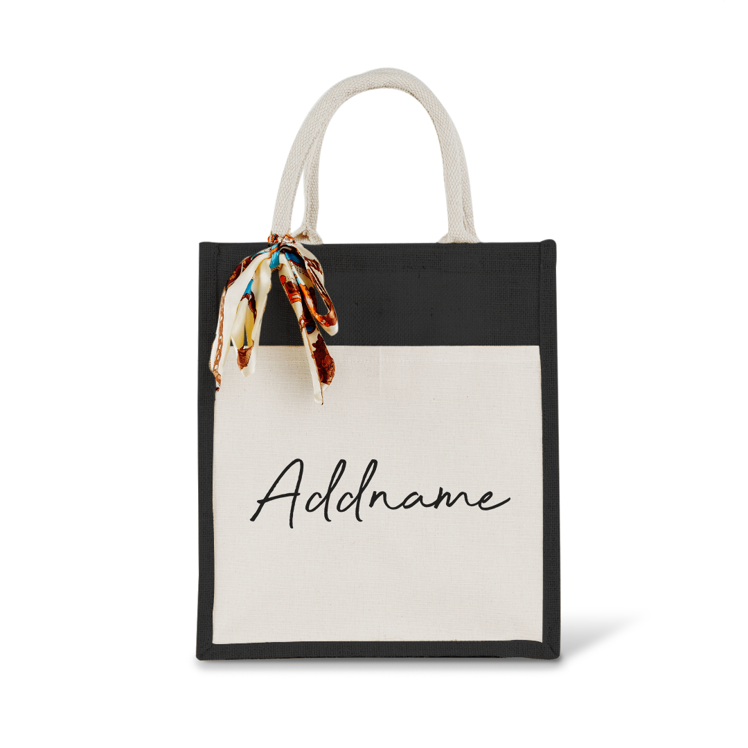 Colourful Jute Bag with Front Pocket