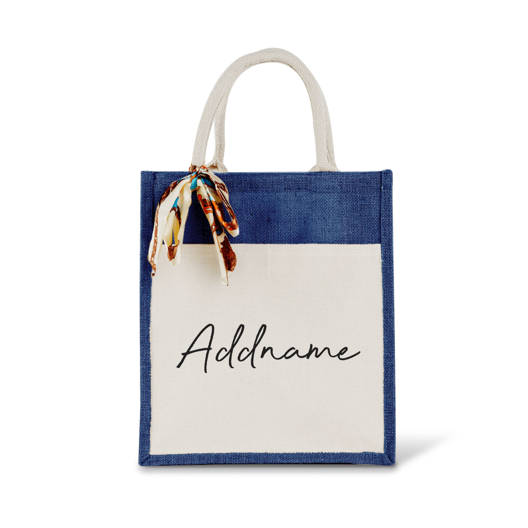 Colourful Jute Bag with Front Pocket