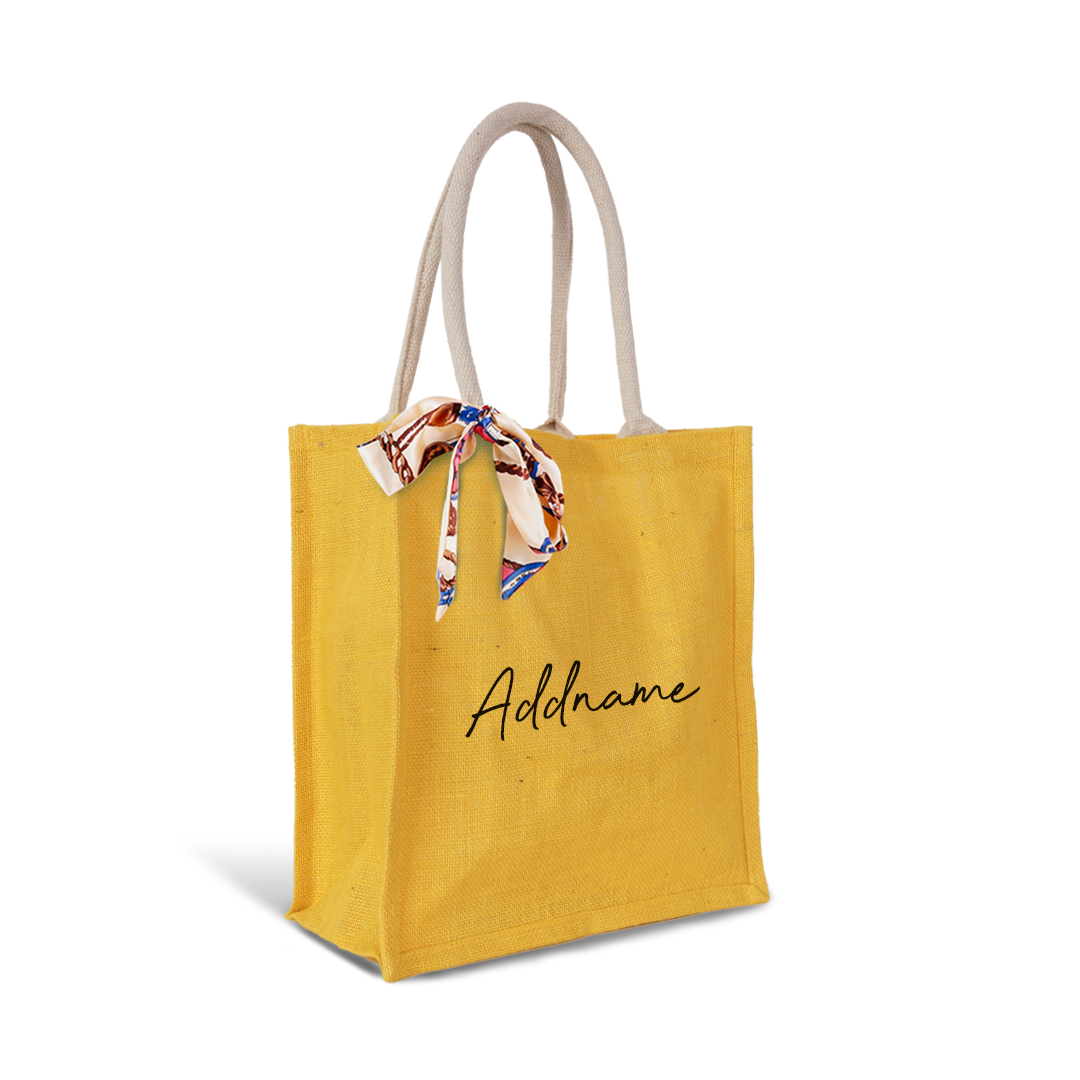 Full Colour Jute Bag - Yellow