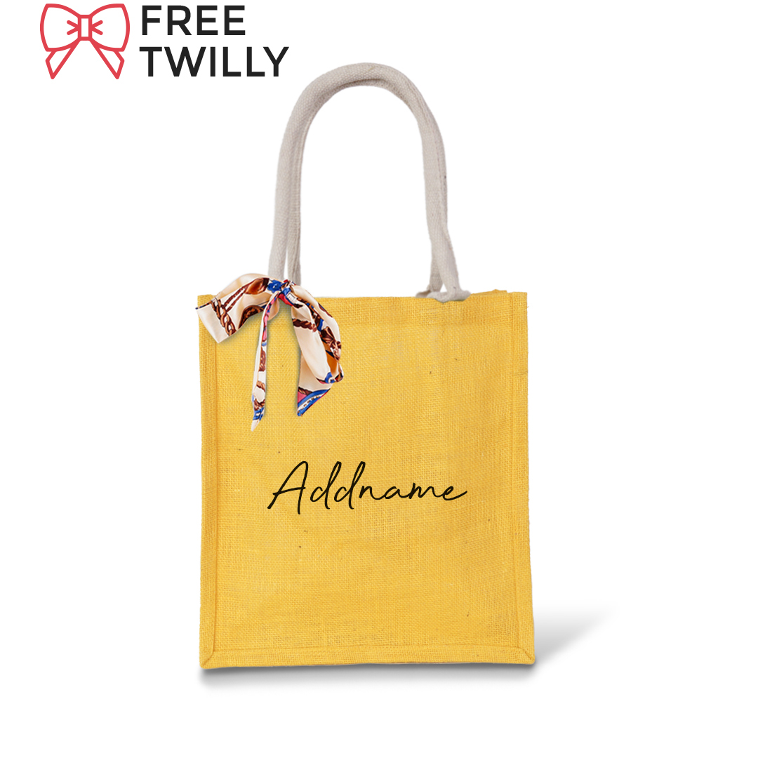Full Colour Jute Bag - Yellow