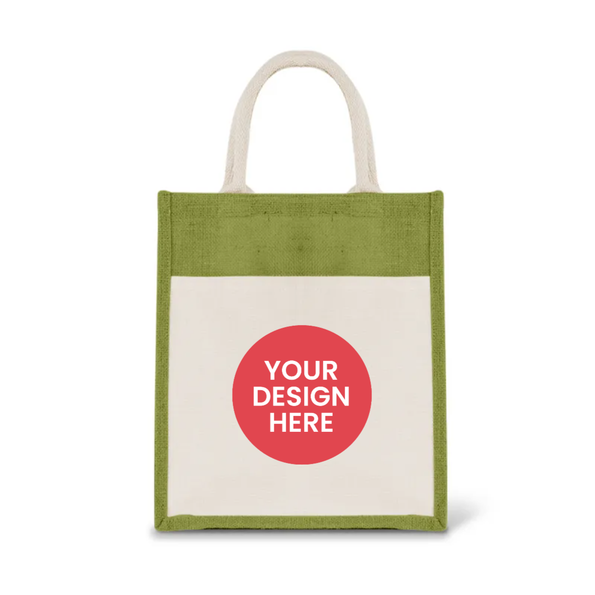 Upload Your Own - Colourful Jute Bag with Front Pocket