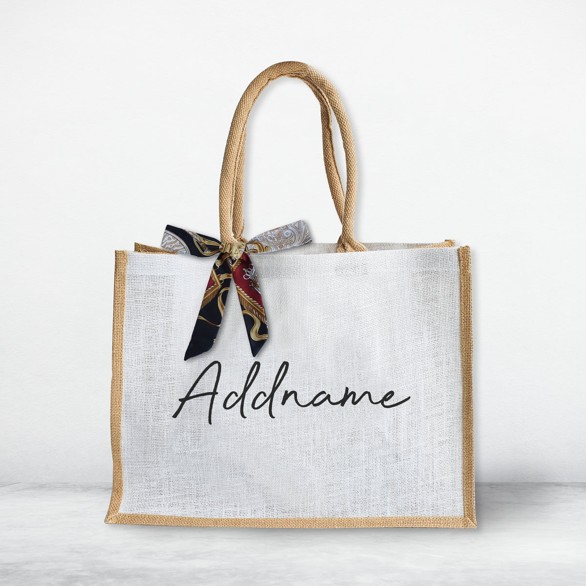 Large Classic White Lady's Jute Bag