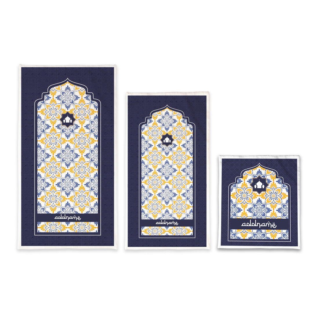 Arabesque Butter Blue Sejadah Prayer Mat