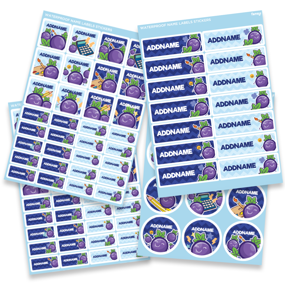 Exclusive Cute Beaukids Waterproof Name Label Sticker - Grape