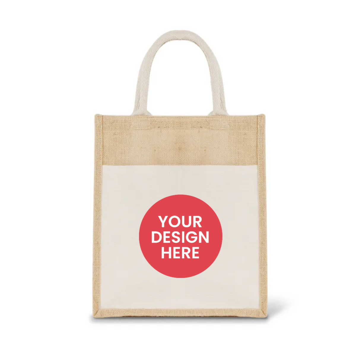 Upload Your Own - Colourful Jute Bag with Front Pocket