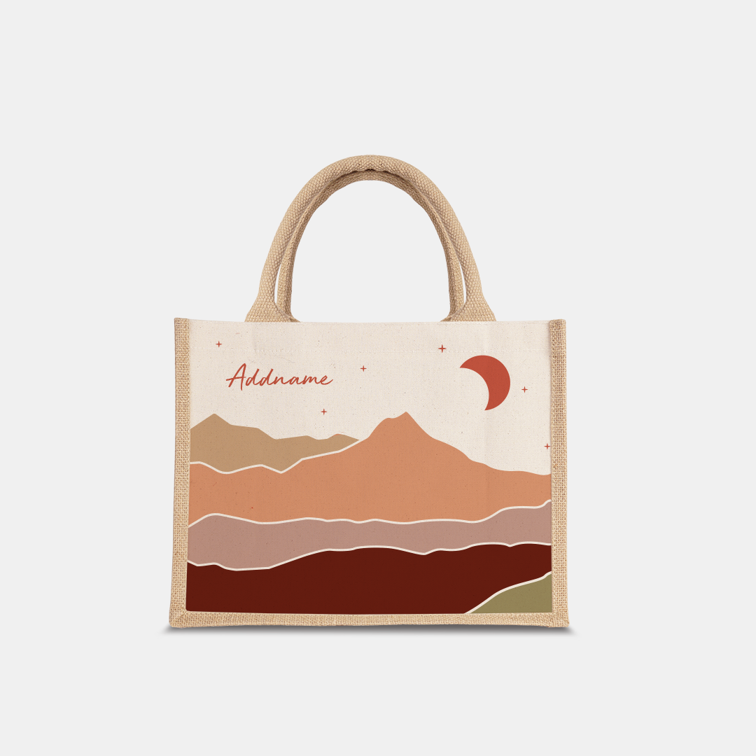 Kaira Series Half Lining Small Jute Bag - Asfar Natural