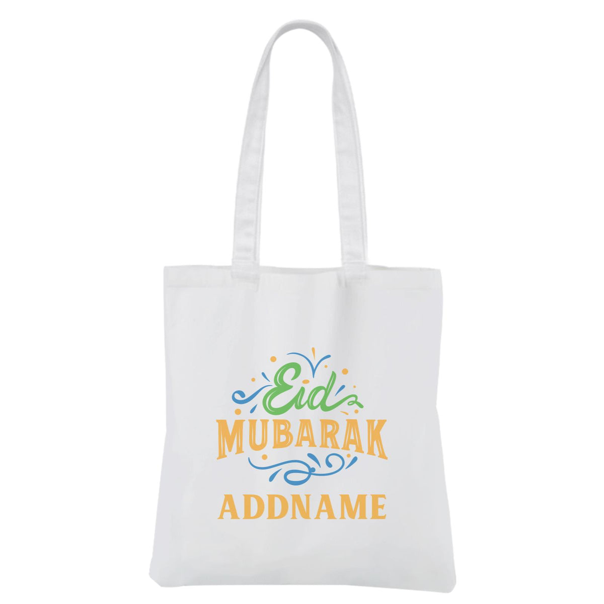 Eid Mubarak Citrusy White Canvas Bag
