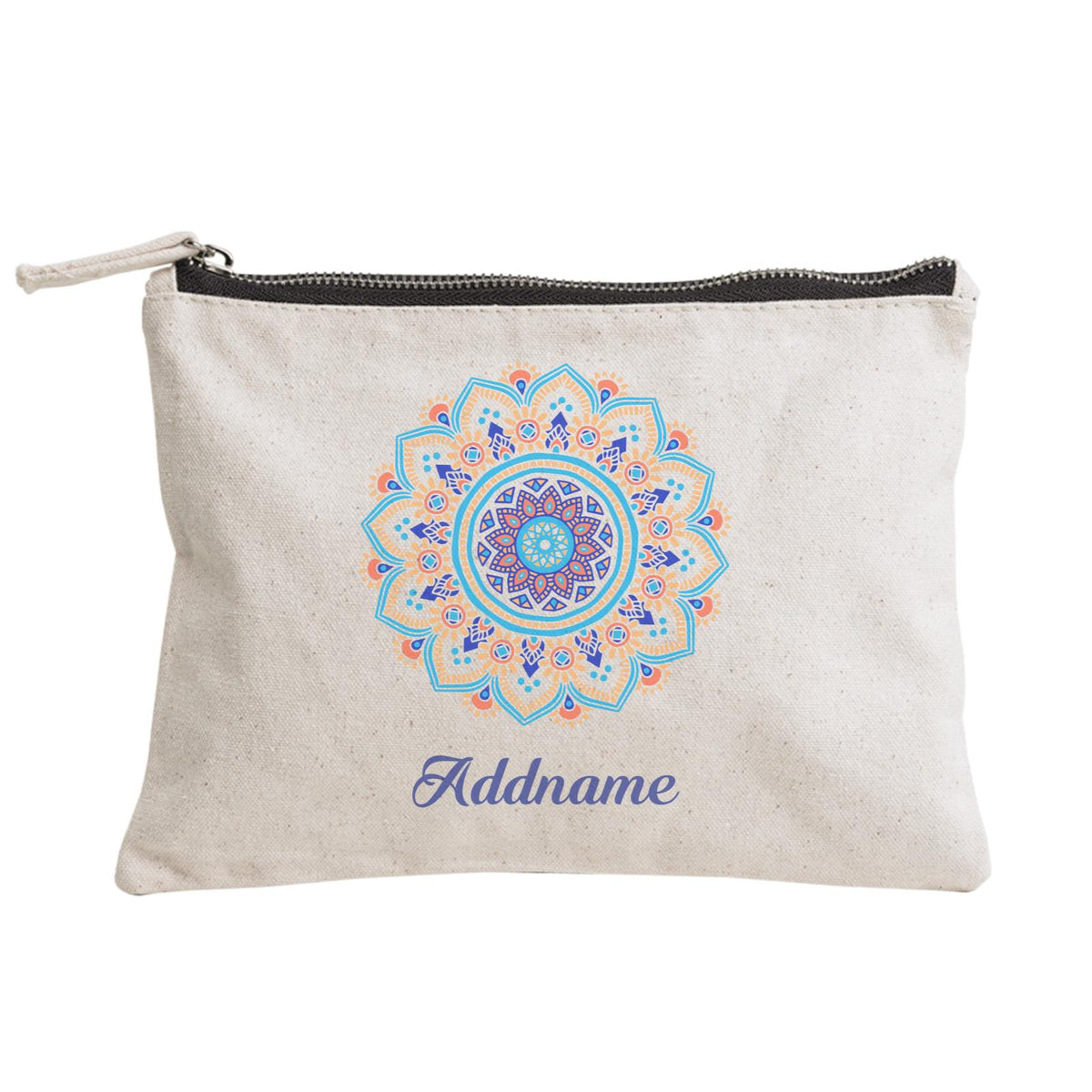Deepavali Series Sky Blue Mandala Zipper Pouch