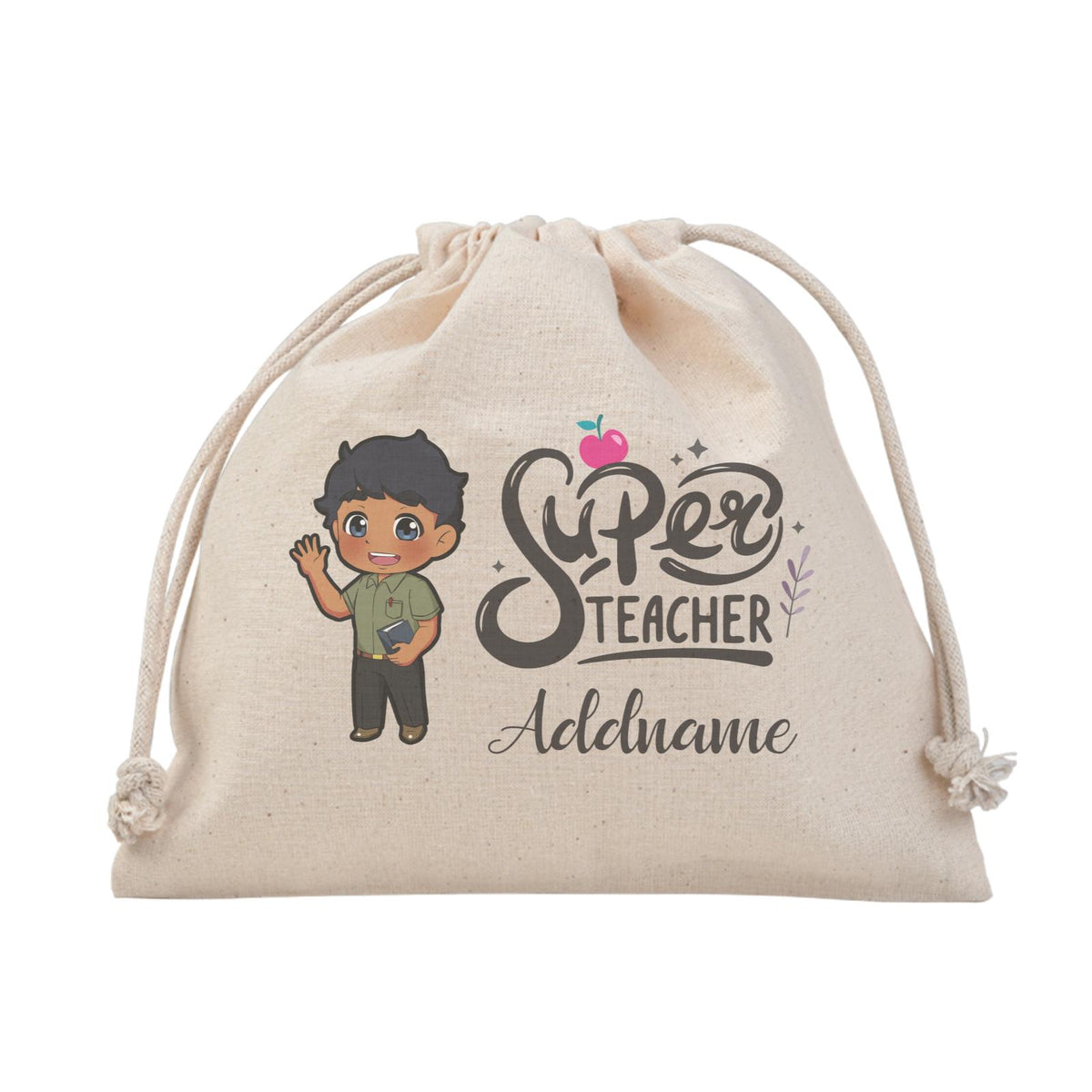Chibi Super Teacher Indian Male Teacher Satchel