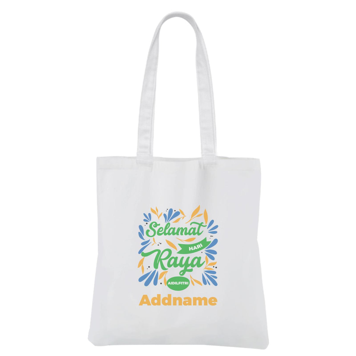 Selamat Hari Raya Aidilfitri Citrusy White Canvas Bag