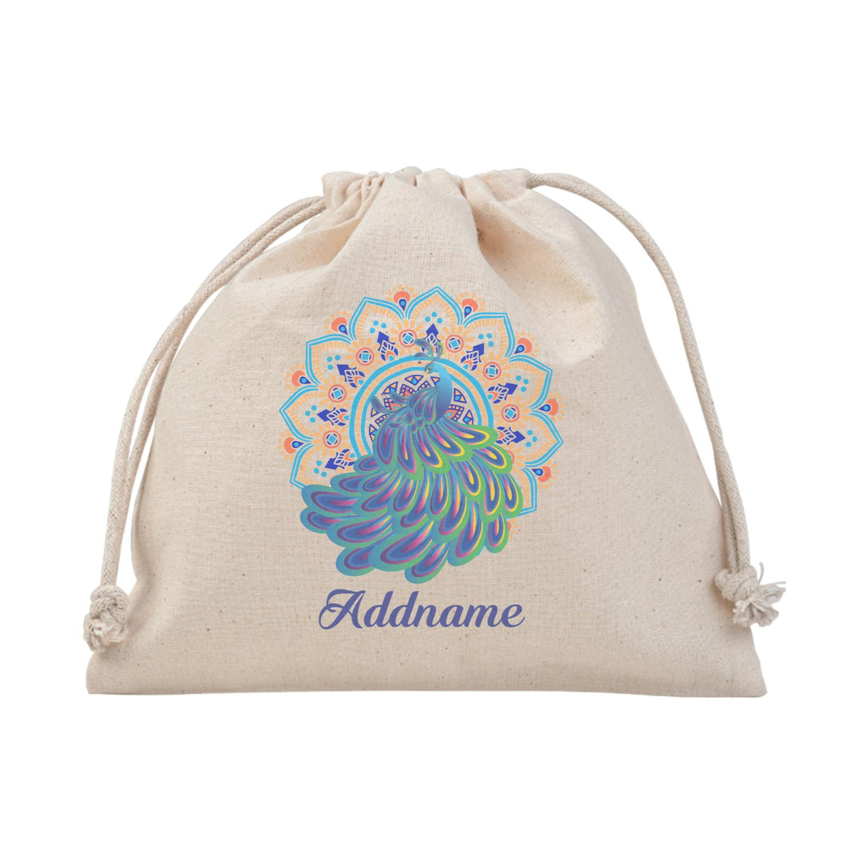 Deepavali Series Virtue Peacock with Sky Blue Mandala Satchel