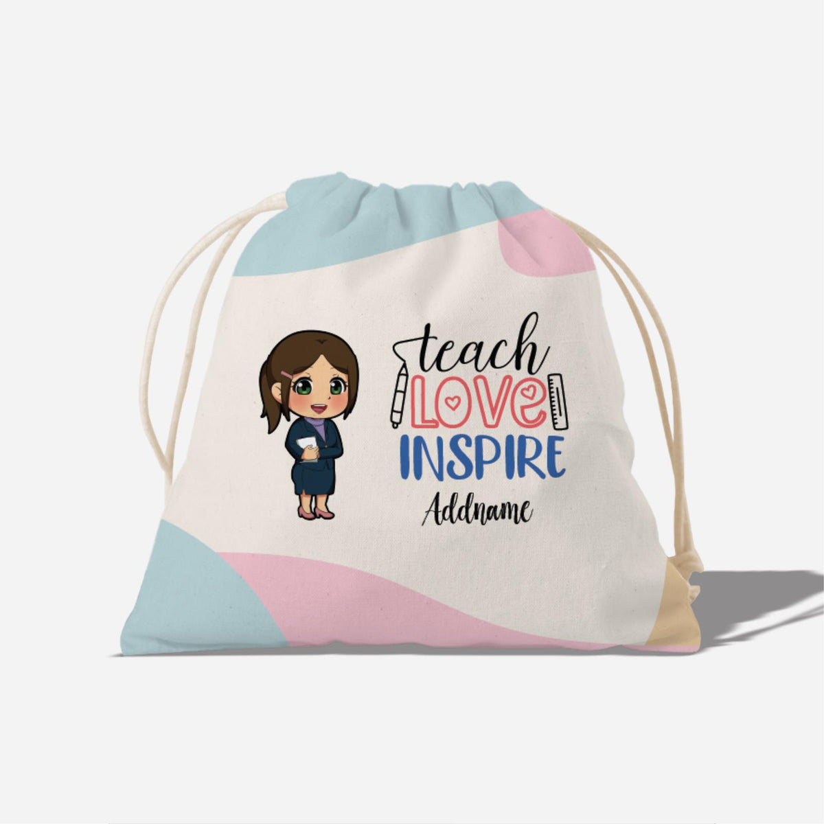 Teach Love Inspire With Chibi Chinese Female Teacher Full Print Satchel