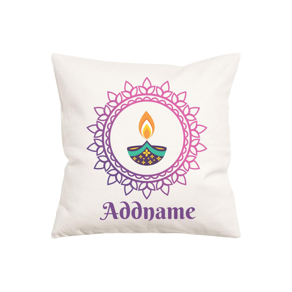 Deepavali Series Diya with Mandala PW Cushion