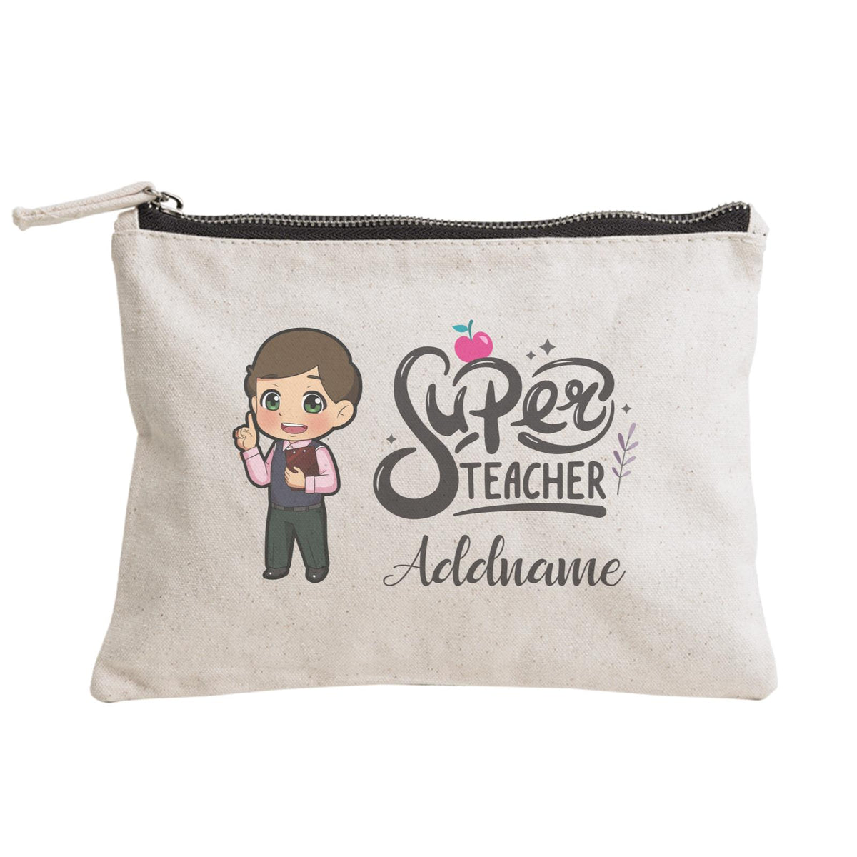 Chibi Super Teacher Chinese Male Teacher Zipper Pouch