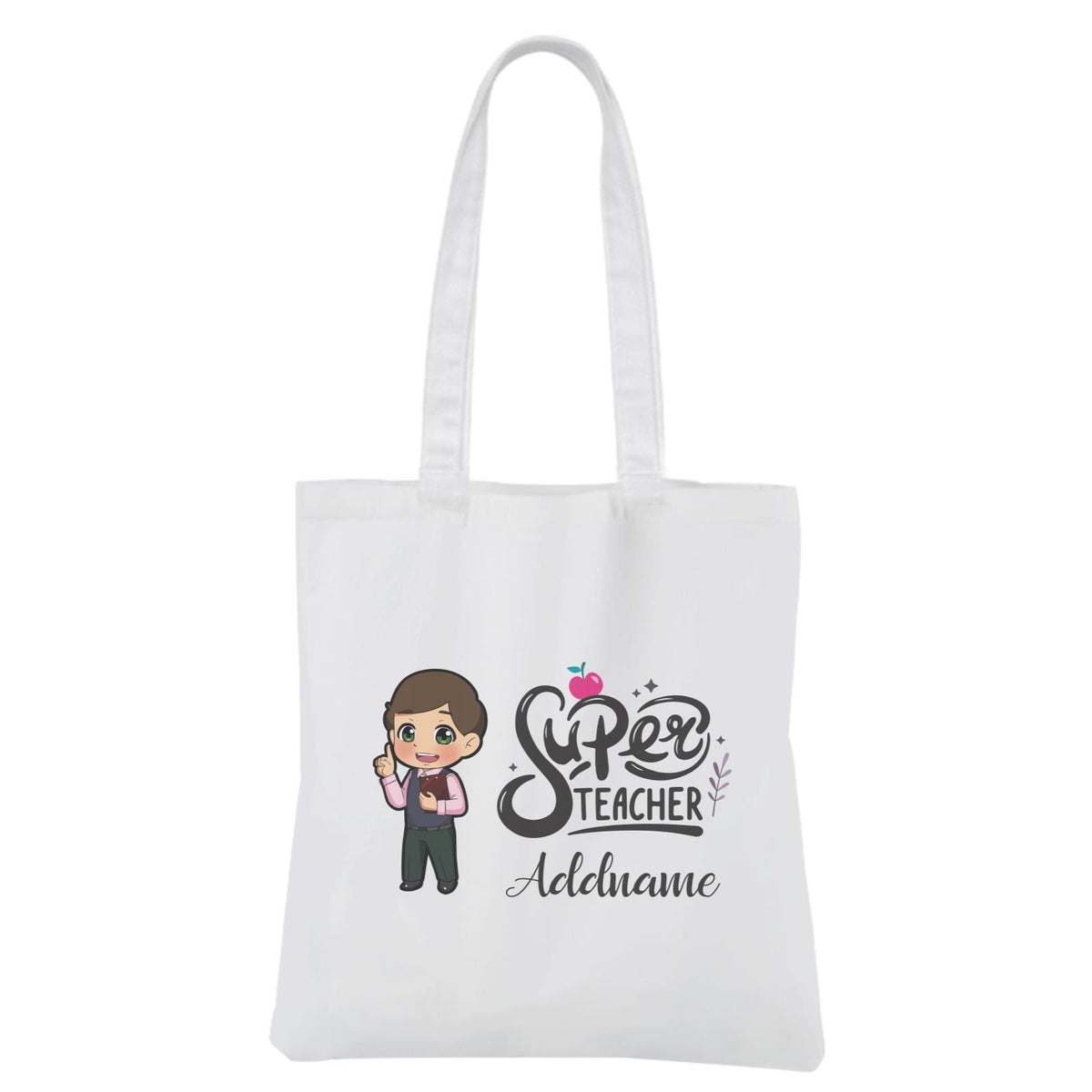Chibi Super Teacher Chinese Male Teacher White Canvas Bag