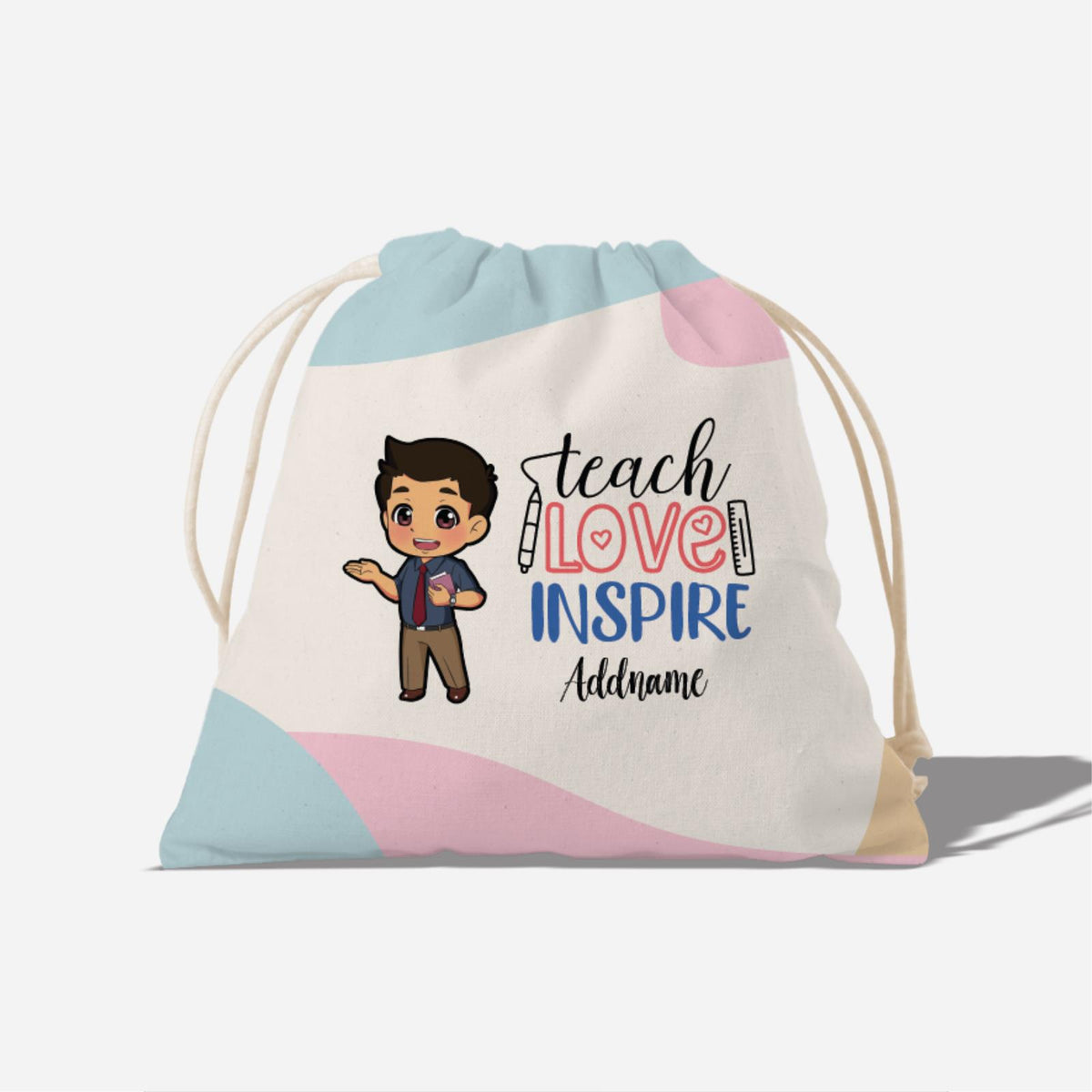 Teach Love Inspire With Chibi Malay Male Teacher Full Print Satchel