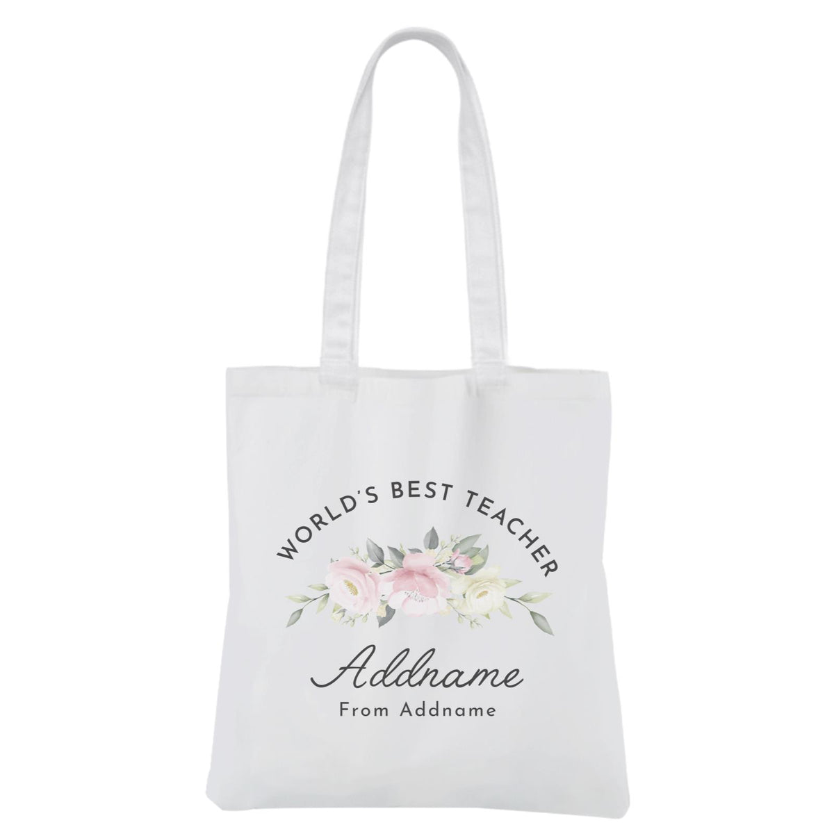 World's Best Teacher White Canvas Bag