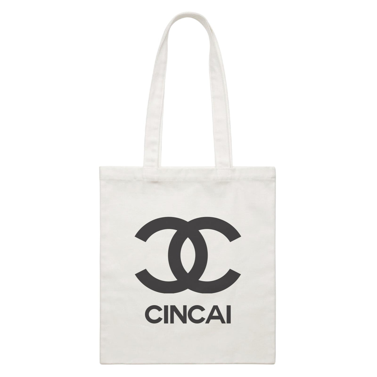 Slang Statement Cincai Accessories White Canvas Bag