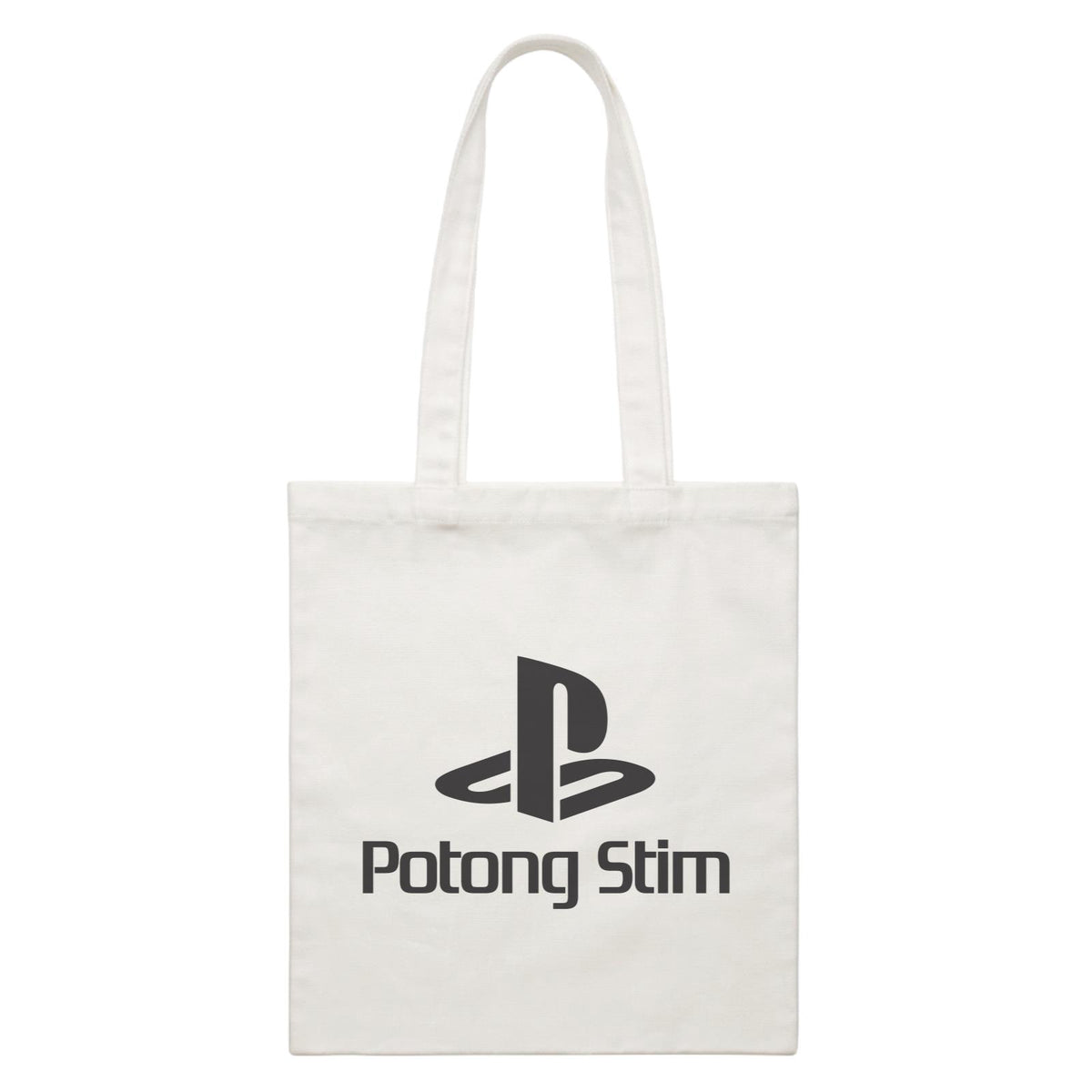 Slang Statement Potong Stim Accessories White Canvas Bag