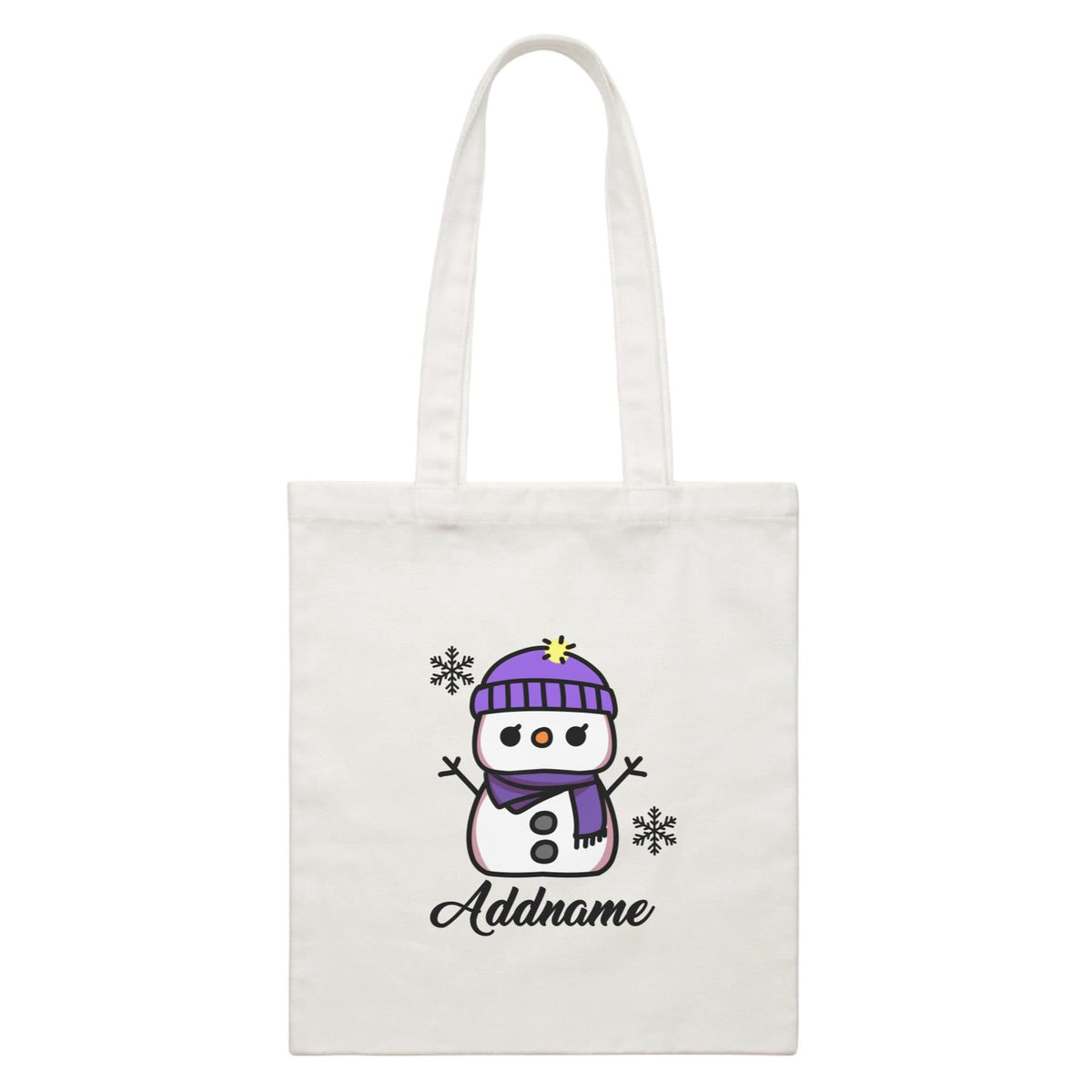 Xmas Mama Snowman White Canvas Bag
