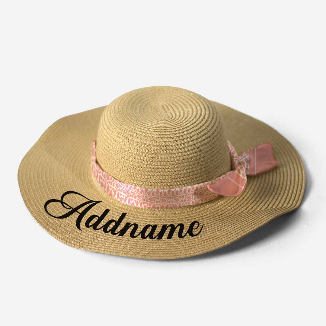 Kids/Adult Straw Hat - Annas Series Pastel Peach Twilly