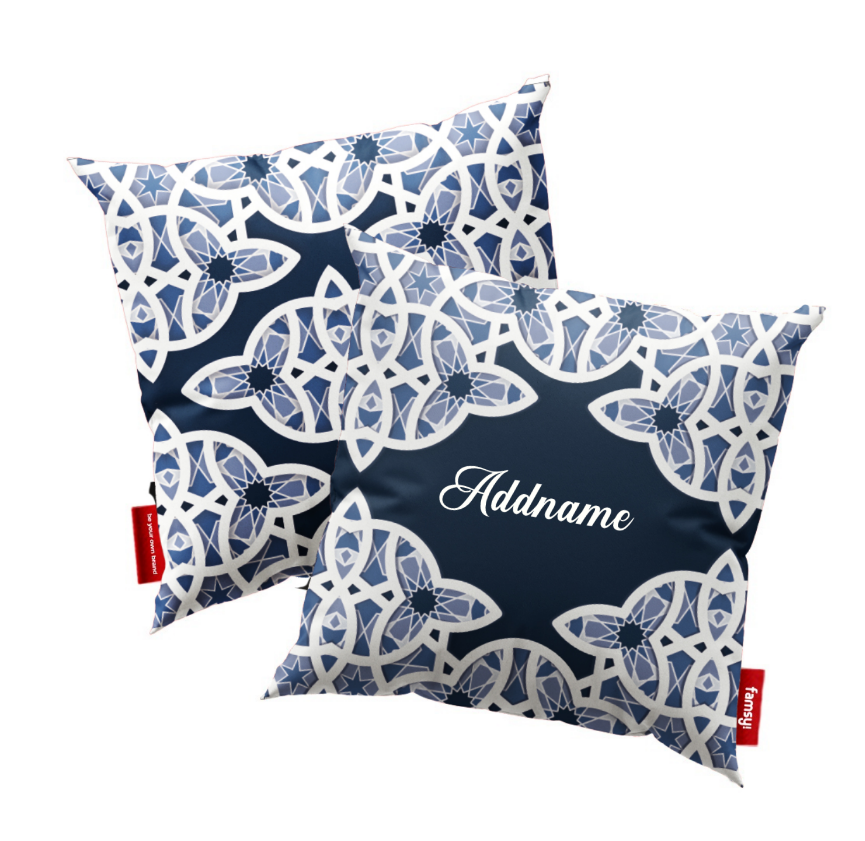 Ratu Series - Blue Full Print Cushion Cover with Inner Cushion