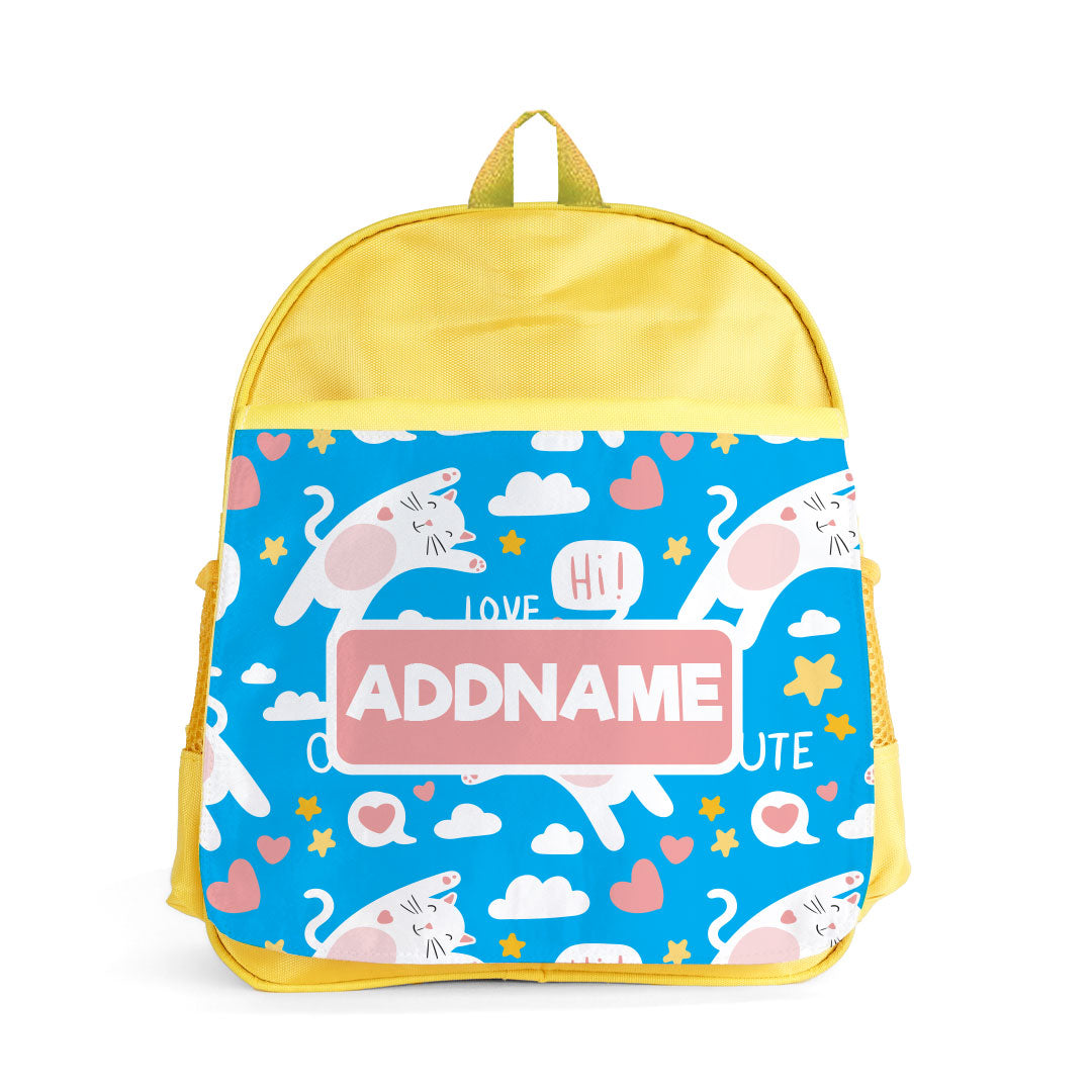 Cute Cat Yellow Kiddies Bag