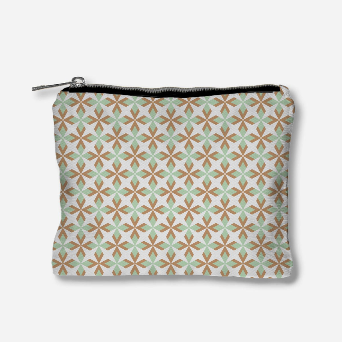 Ixora Series Full Print Zipper Pouch - Brown