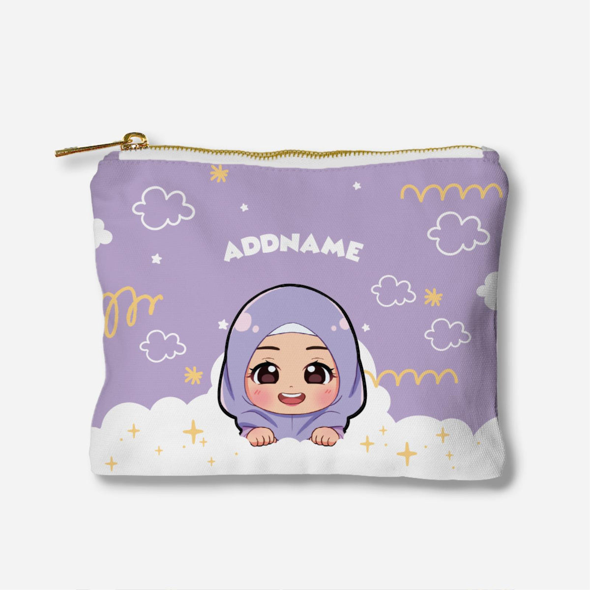 Chibi Me Series Full Print Zipper Pouch - Malay Female