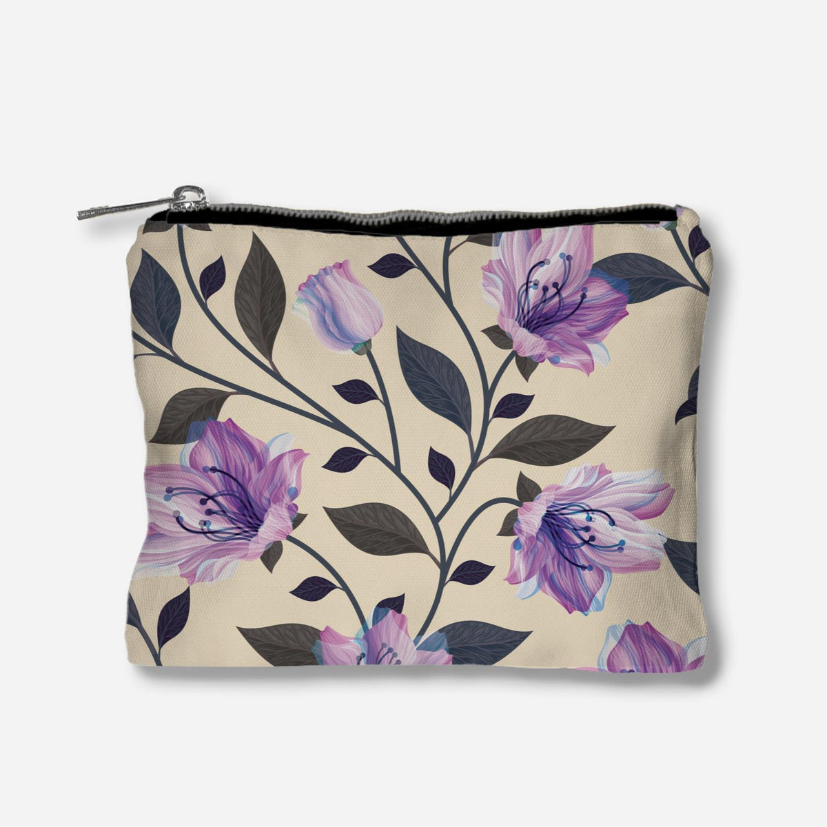 Classic Kesuma Full Print Zipper Pouch - Mystic Purple