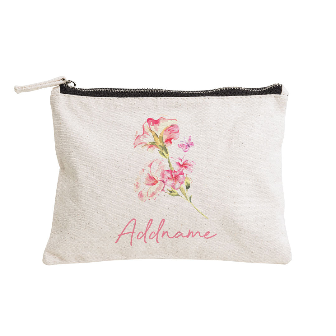 Pastel Flower Petunia Zipper Pouch