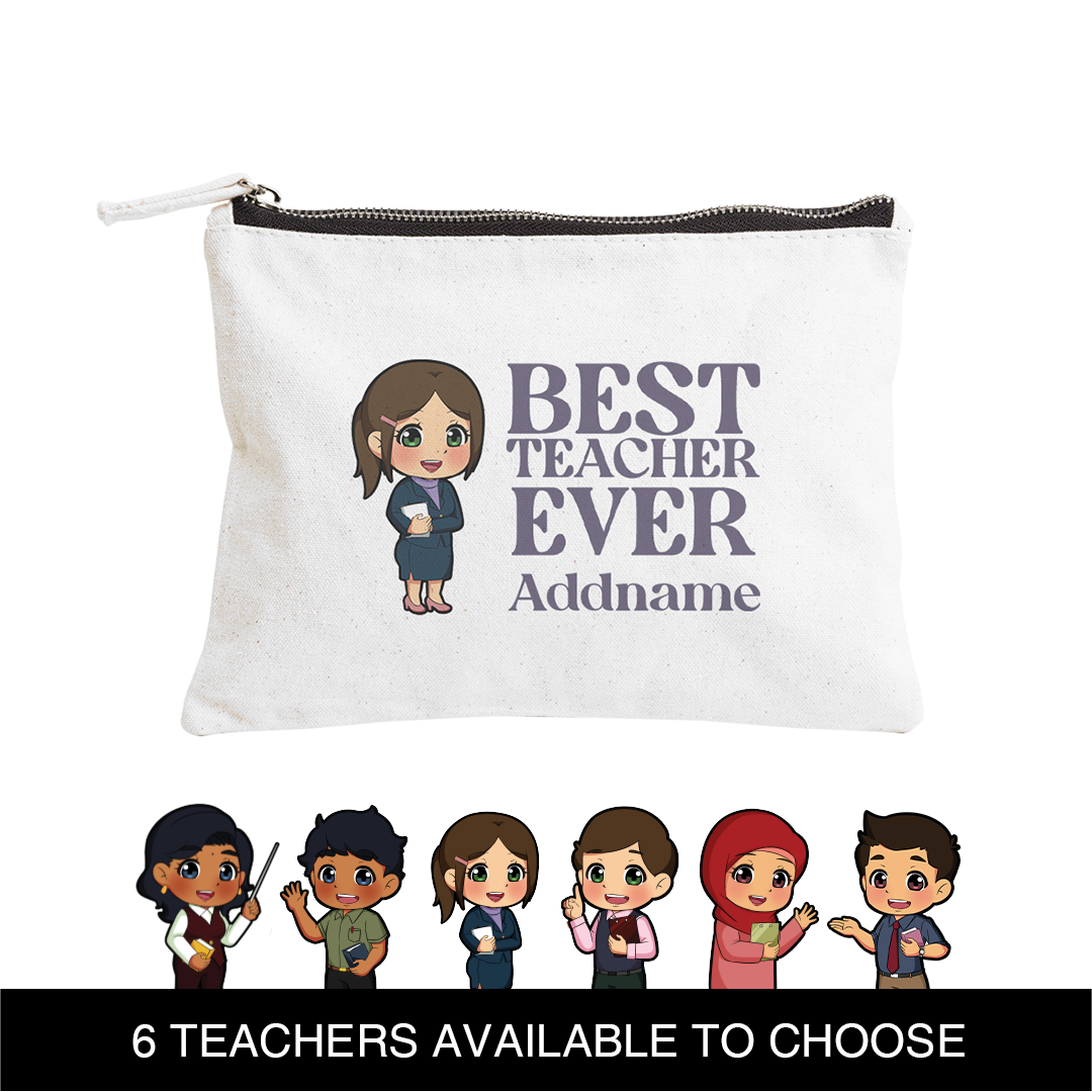 Chibi Best Teacher Ever Pastel Melody - Zipper Pouch