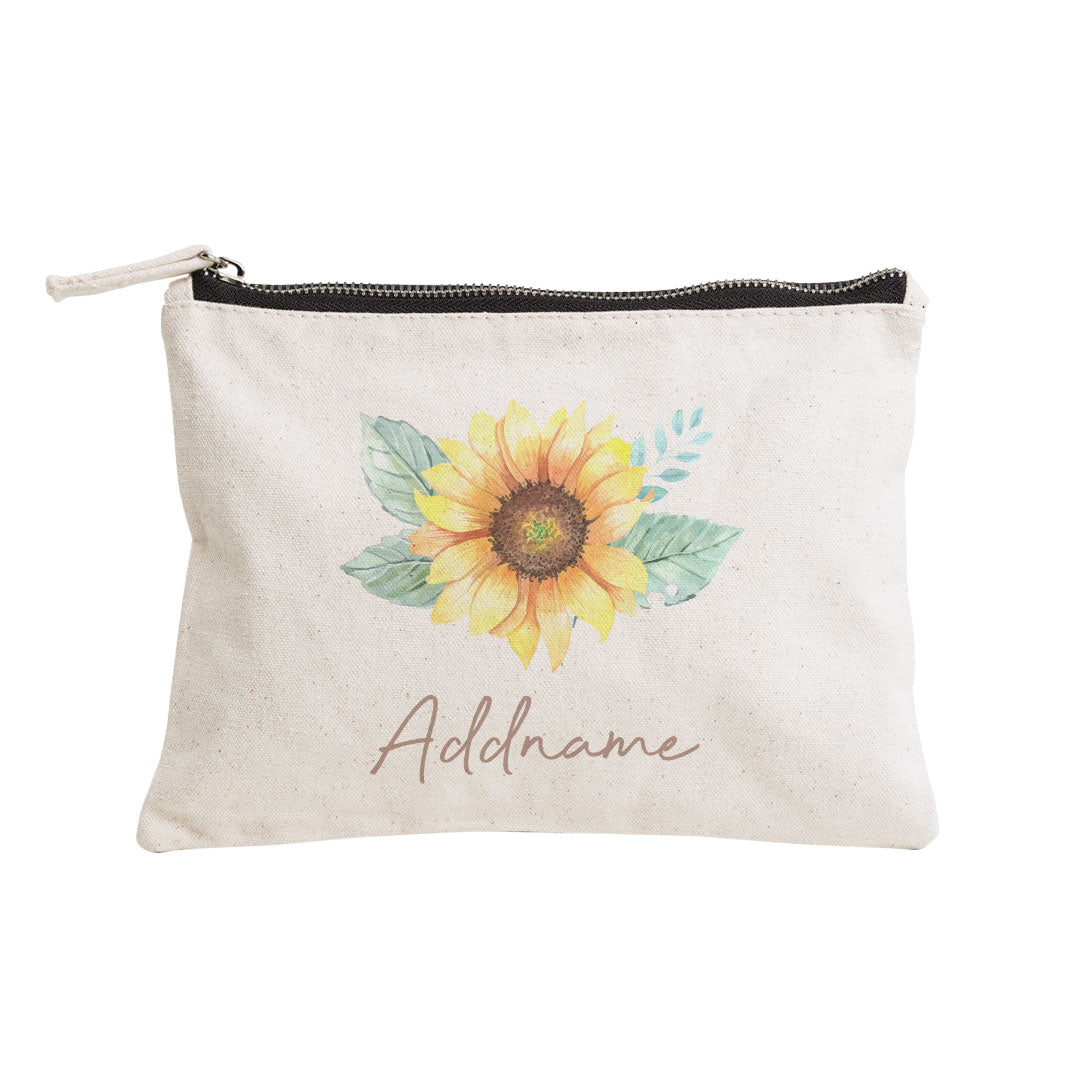 Pastel Flower Sunflower Zipper Pouch