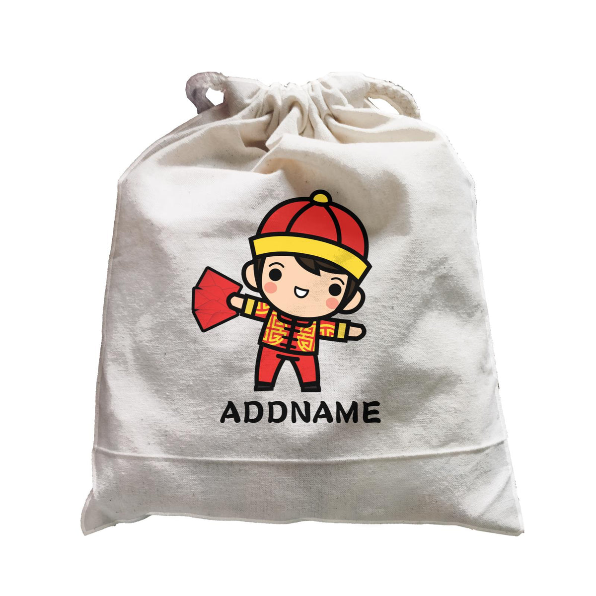 Prosperity CNY Boy with Red Packets Accessories Satchel