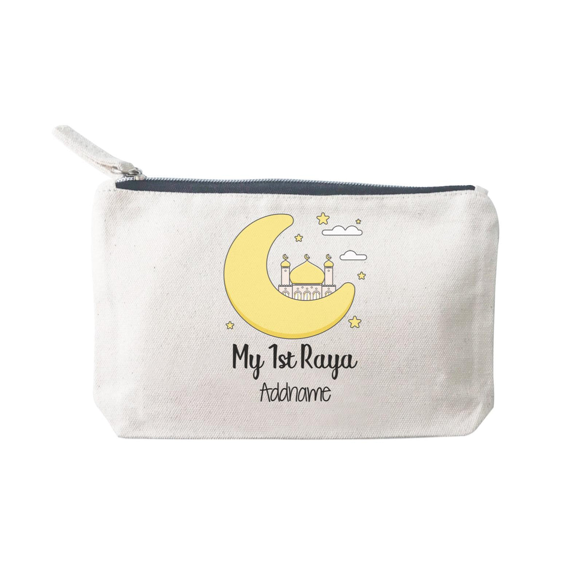 Raya Cute Mosque Cartoon Moon My 1st Raya Addname Mini Accessories Stationery Pouch 2