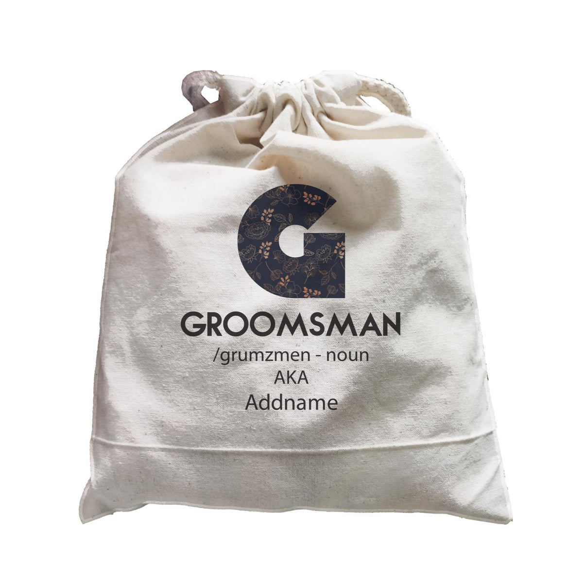 Wedding Troop Western B Floral Pattern Groomsman Addname Satchel