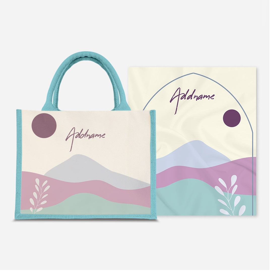 Kaira Series Prayer Mat with Half Lining Small Jute Bag-Adlina