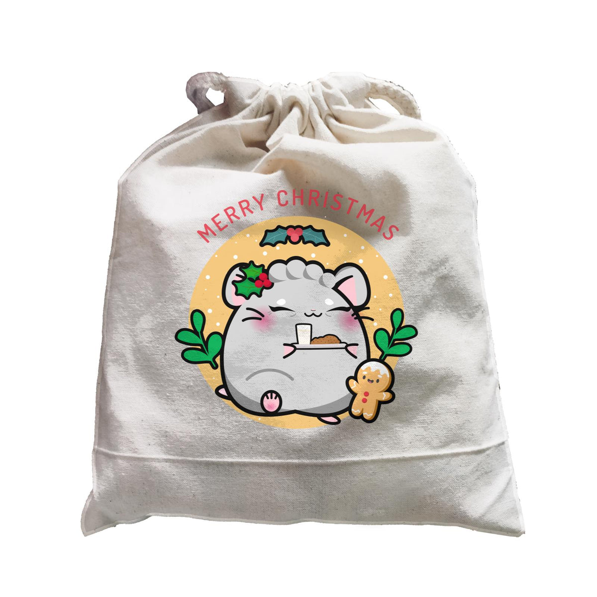 Merry Christmas Cute Santa Mistletoe Grandma Hamster Satchel