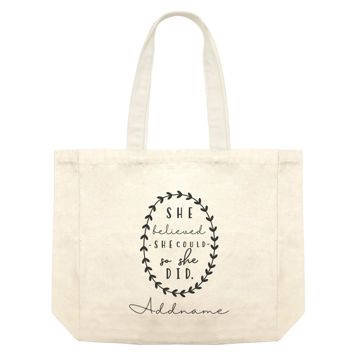 Girl Boss Quotes She Believed She Could So She Did Wreath Addname Shopping Bag