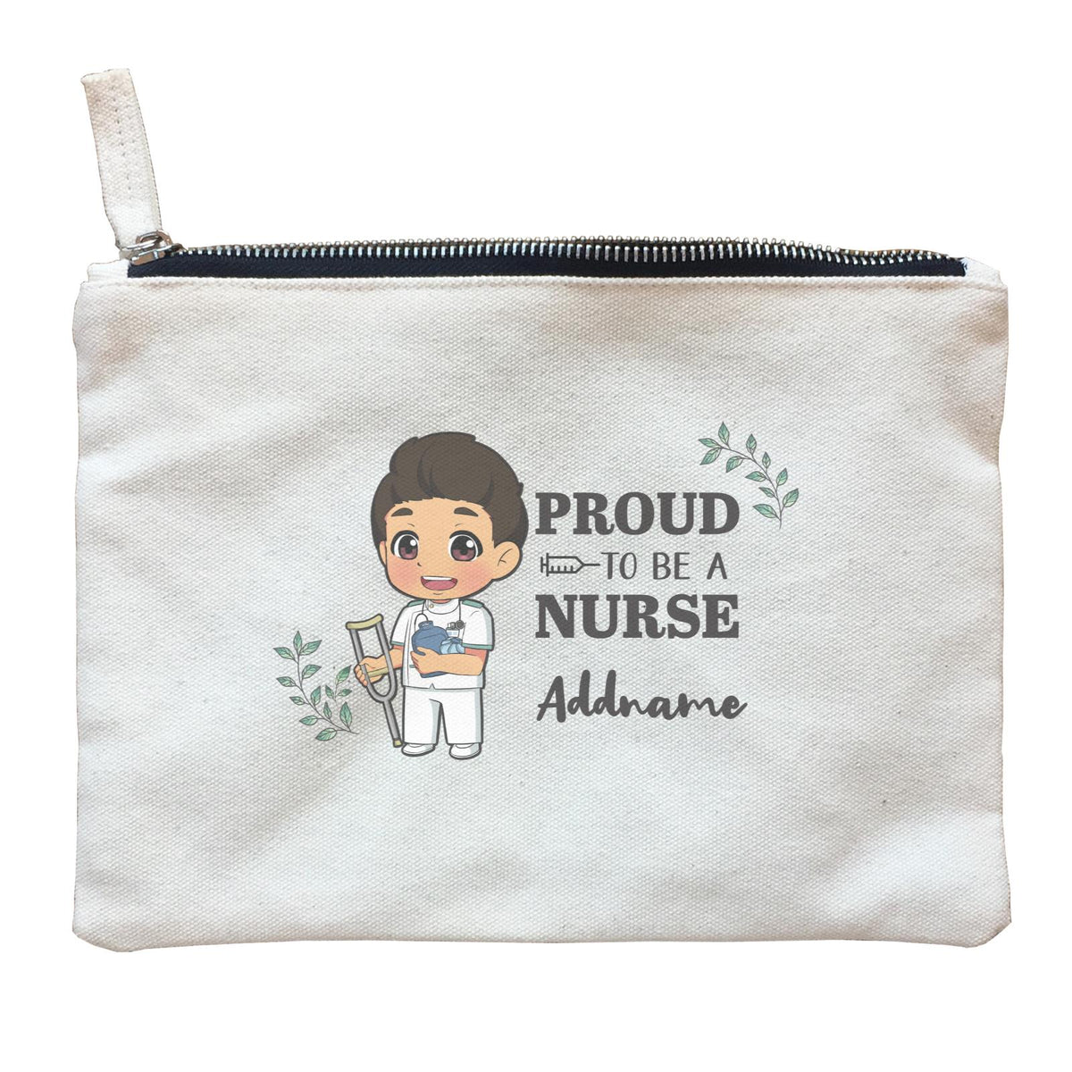 Proud To Be A Nurse Chibi Male Malay Zipper Pouch
