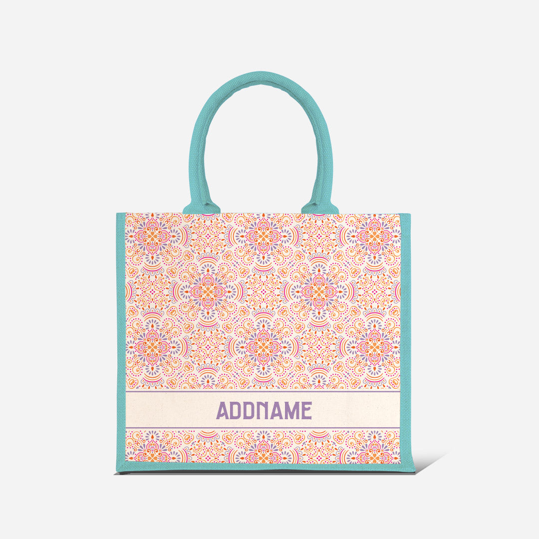 Pookal Series Half Lining Jute Bag - Triumph Light Blue