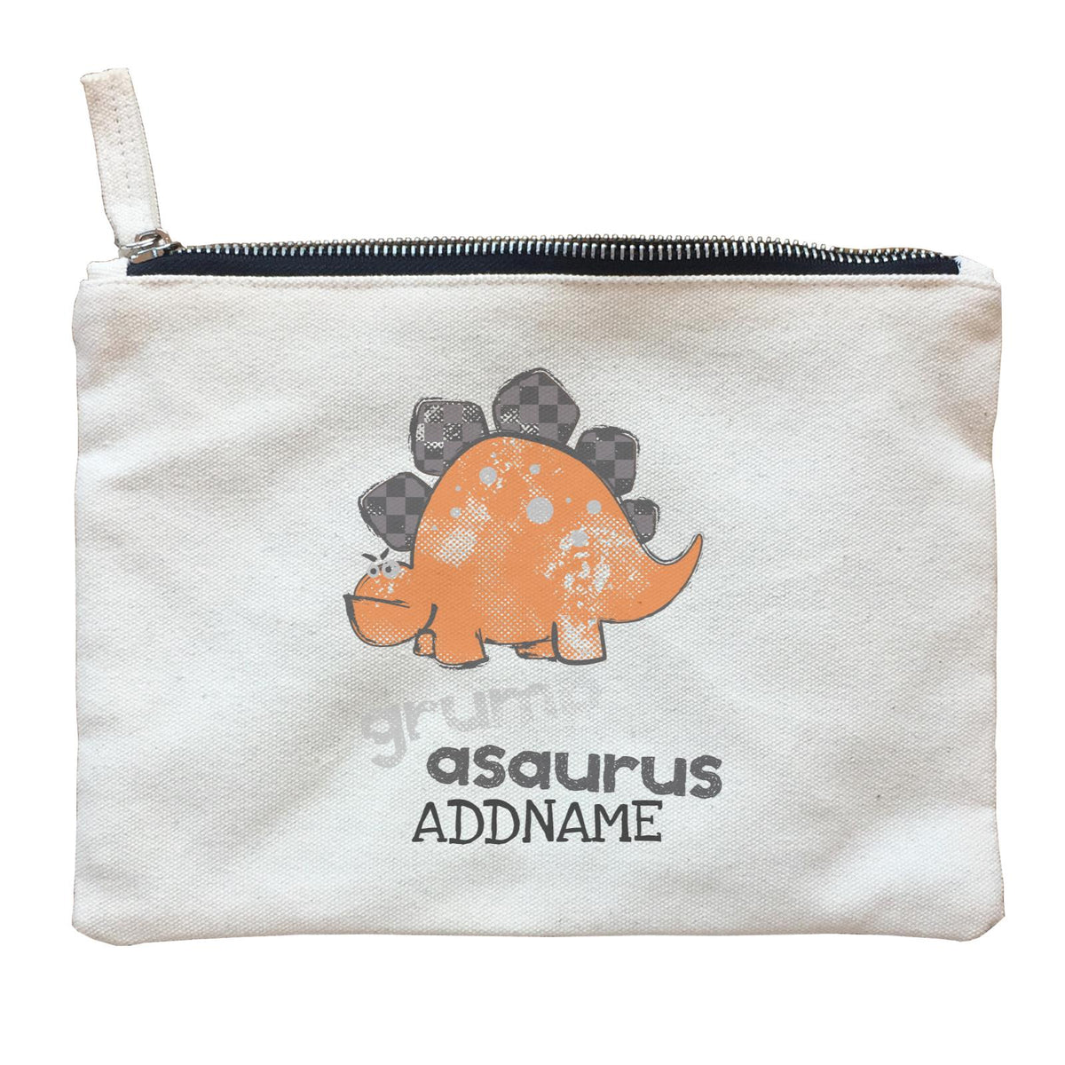 Grumpasaurus Dinosaur Addname Bag Zipper Pouch