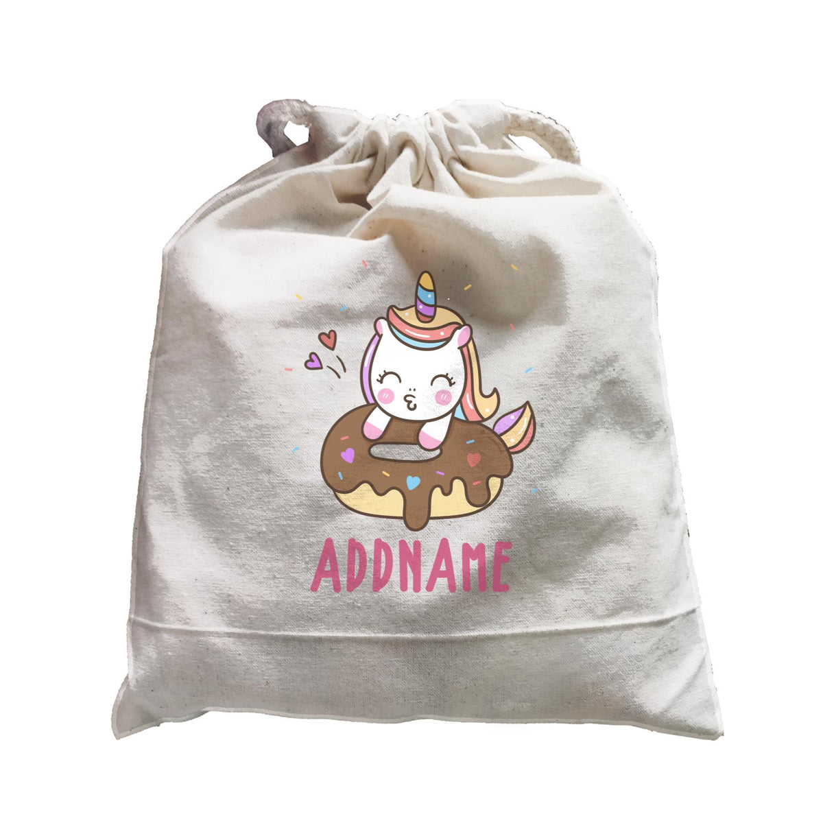 Unicorn And Princess Series Unicorn Hugging Donut Addname Satchel